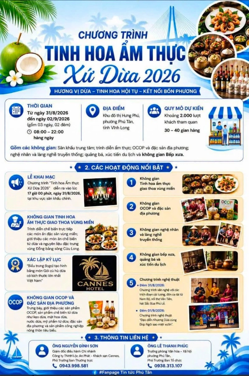 LỄ HỘI TINH HOA ẨM THỰC XỨ DỪA – NGAY TRƯỚC CỬA NHÀ GẠO